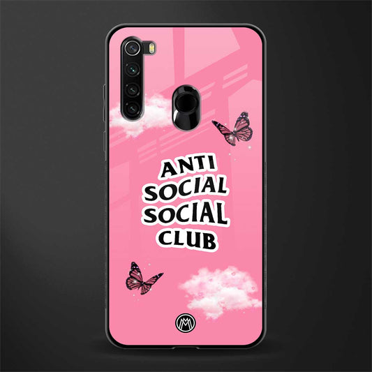 anti social social club pink edition glass case for redmi note 8 image