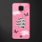 anti social social club pink edition glass case for poco m2 pro image