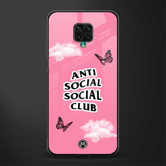 anti social social club pink edition glass case for redmi note 9 pro image