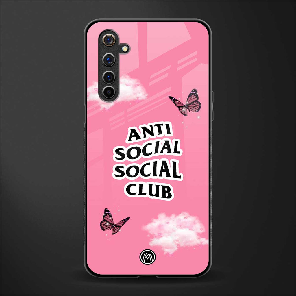 anti social social club pink edition glass case for realme 6i image