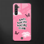 anti social social club pink edition glass case for realme 6i image