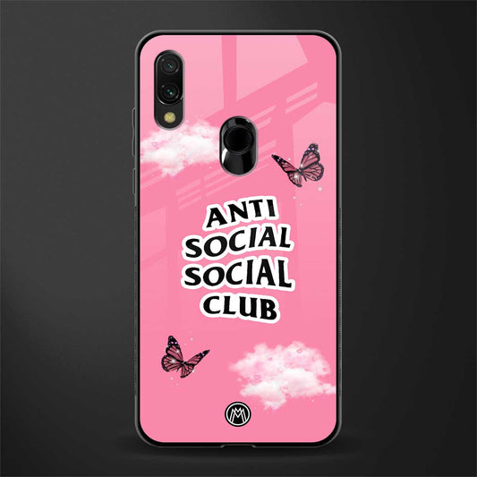 anti social social club pink edition glass case for redmi 7redmi y3 image