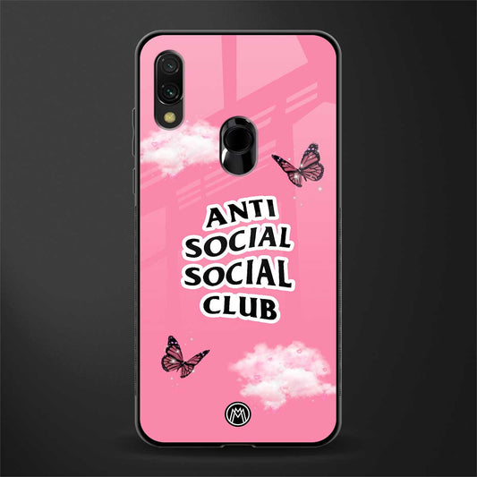 anti social social club pink edition glass case for redmi y3 image
