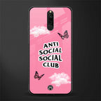 anti social social club pink edition glass case for redmi 8 image
