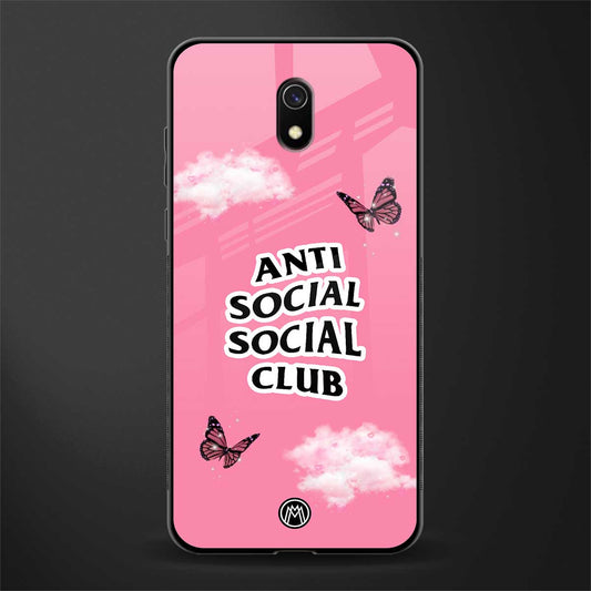 anti social social club pink edition glass case for redmi 8a image