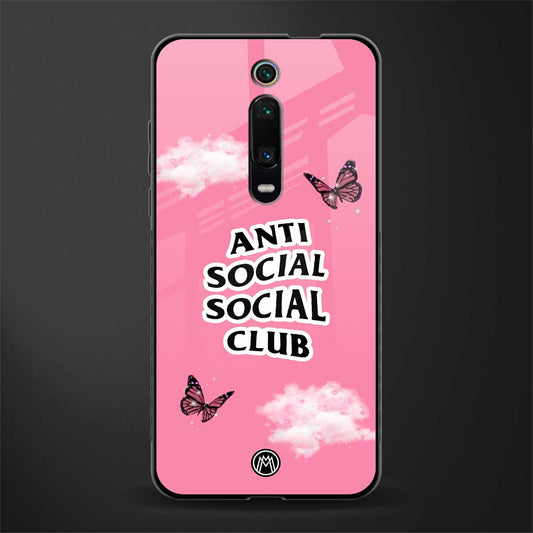 anti social social club pink edition glass case for redmi k20 image
