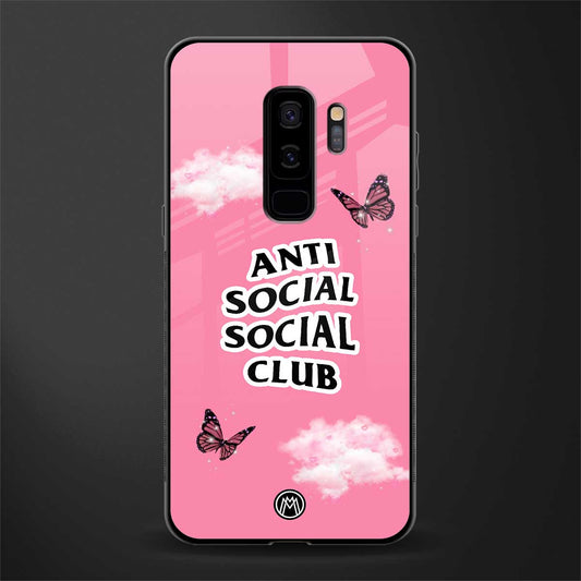 anti social social club pink edition glass case for samsung galaxy s9 plus image