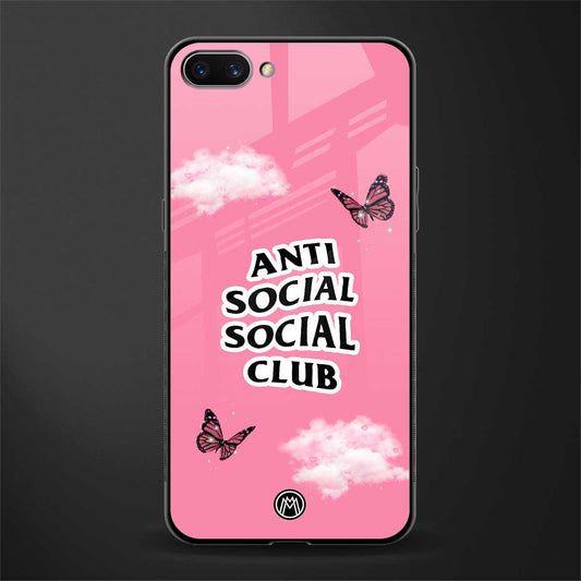 anti social social club pink edition glass case for oppo a3s image