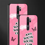 anti social social club pink edition glass case for oppo a9 2020 image-2