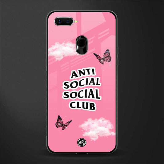 anti social social club pink edition glass case for oppo a5s image