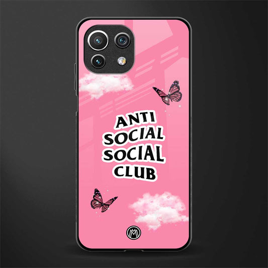 anti social social club pink edition glass case for mi 11 lite image