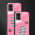 anti social social club pink edition back phone cover | glass case for vivo y73