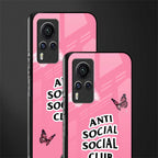 anti social social club pink edition glass case for vivo x60 pro image-2