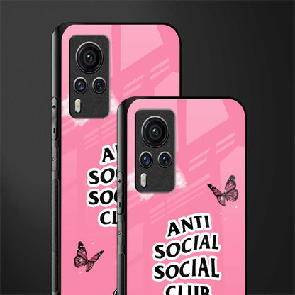 anti social social club pink edition glass case for vivo x60 pro image-2