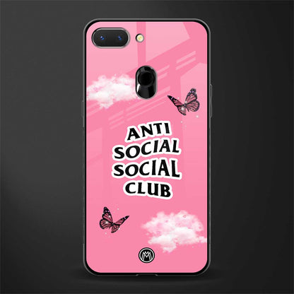 anti social social club pink edition glass case for oppo a5 image