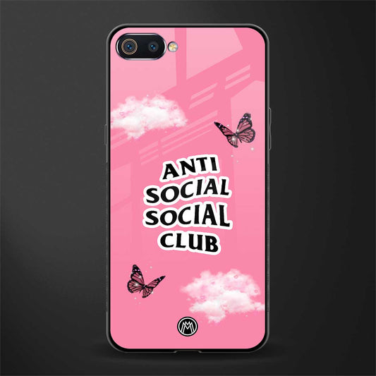 anti social social club pink edition glass case for realme c2 image