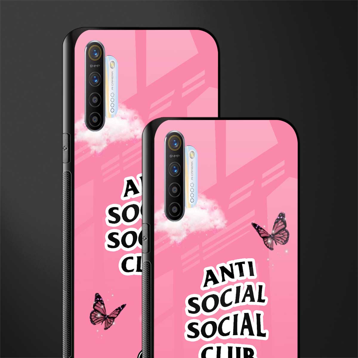 anti social social club pink edition glass case for realme xt image-2