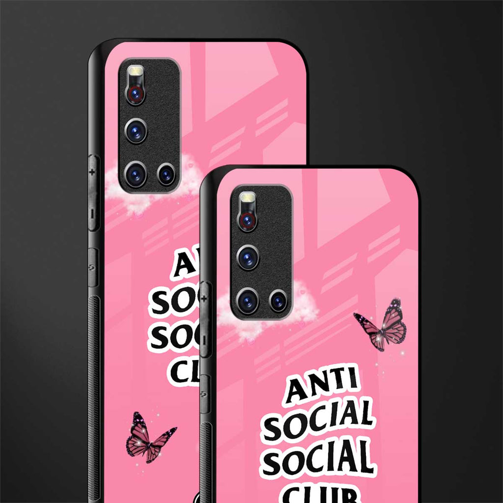 anti social social club pink edition glass case for vivo v19 image-2