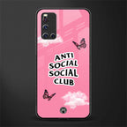 anti social social club pink edition glass case for vivo v19 image