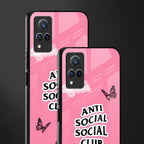 anti social social club pink edition glass case for vivo v21 5g image-2