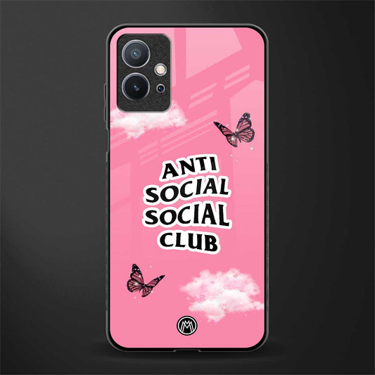 anti social social club pink edition glass case for vivo y75 5g image