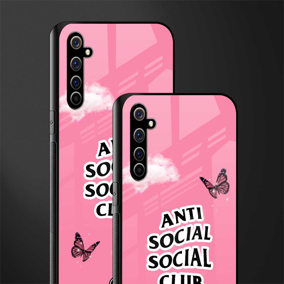 anti social social club pink edition glass case for realme x50 pro image-2