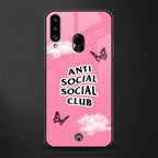 anti social social club pink edition glass case for samsung galaxy a20s image