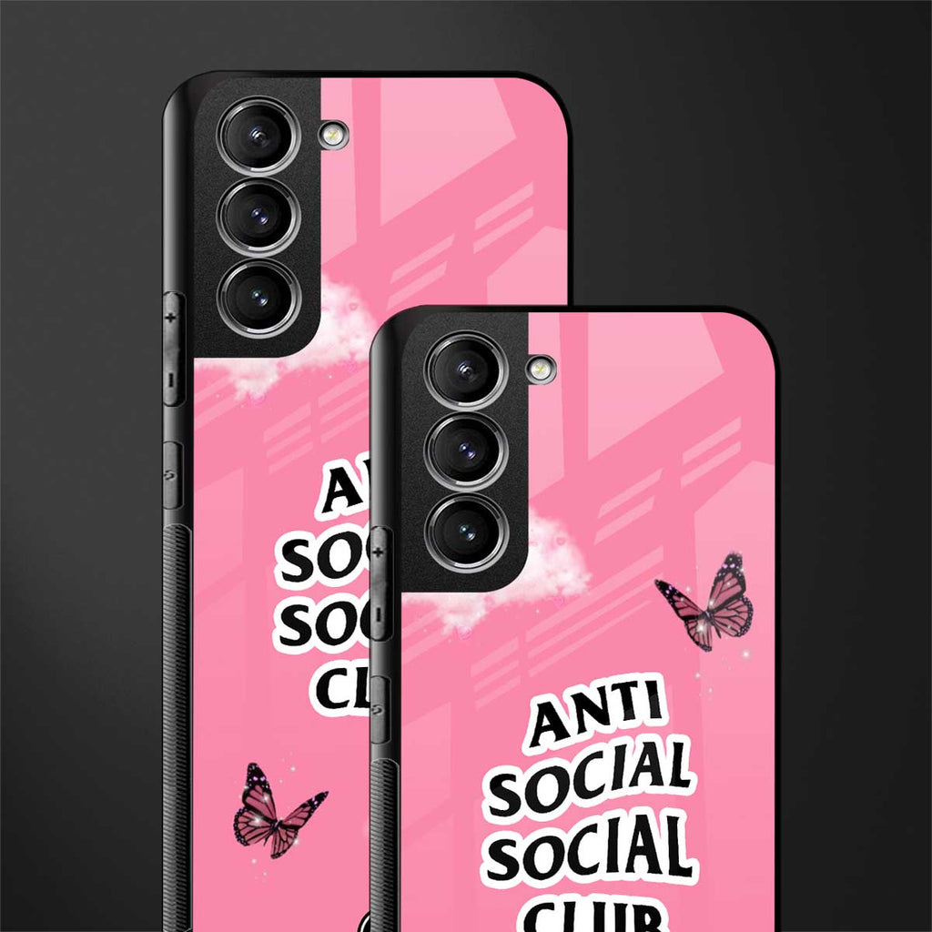 anti social social club pink edition glass case for samsung galaxy s21 image-2