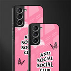 anti social social club pink edition glass case for samsung galaxy s21 image-2