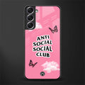 anti social social club pink edition glass case for samsung galaxy s22 plus 5g image