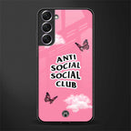 anti social social club pink edition glass case for samsung galaxy s22 plus 5g image