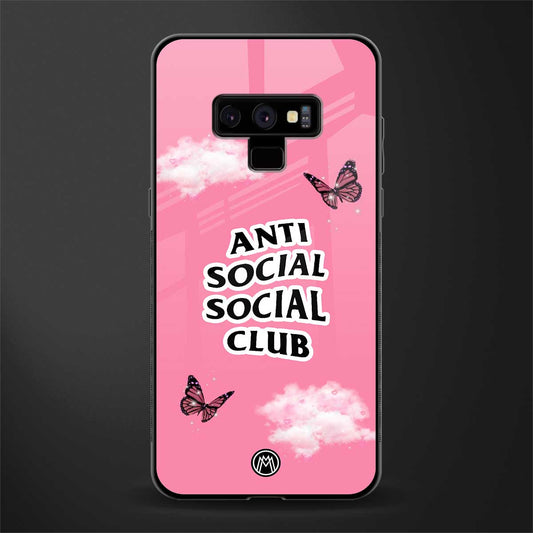 anti social social club pink edition glass case for samsung galaxy note 9 image