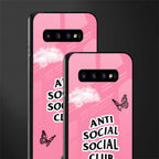 anti social social club pink edition glass case for samsung galaxy s10 image-2
