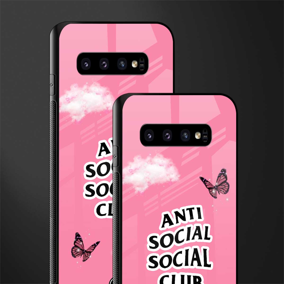 anti social social club pink edition glass case for samsung galaxy s10 image-2
