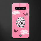 anti social social club pink edition glass case for samsung galaxy s10 plus image