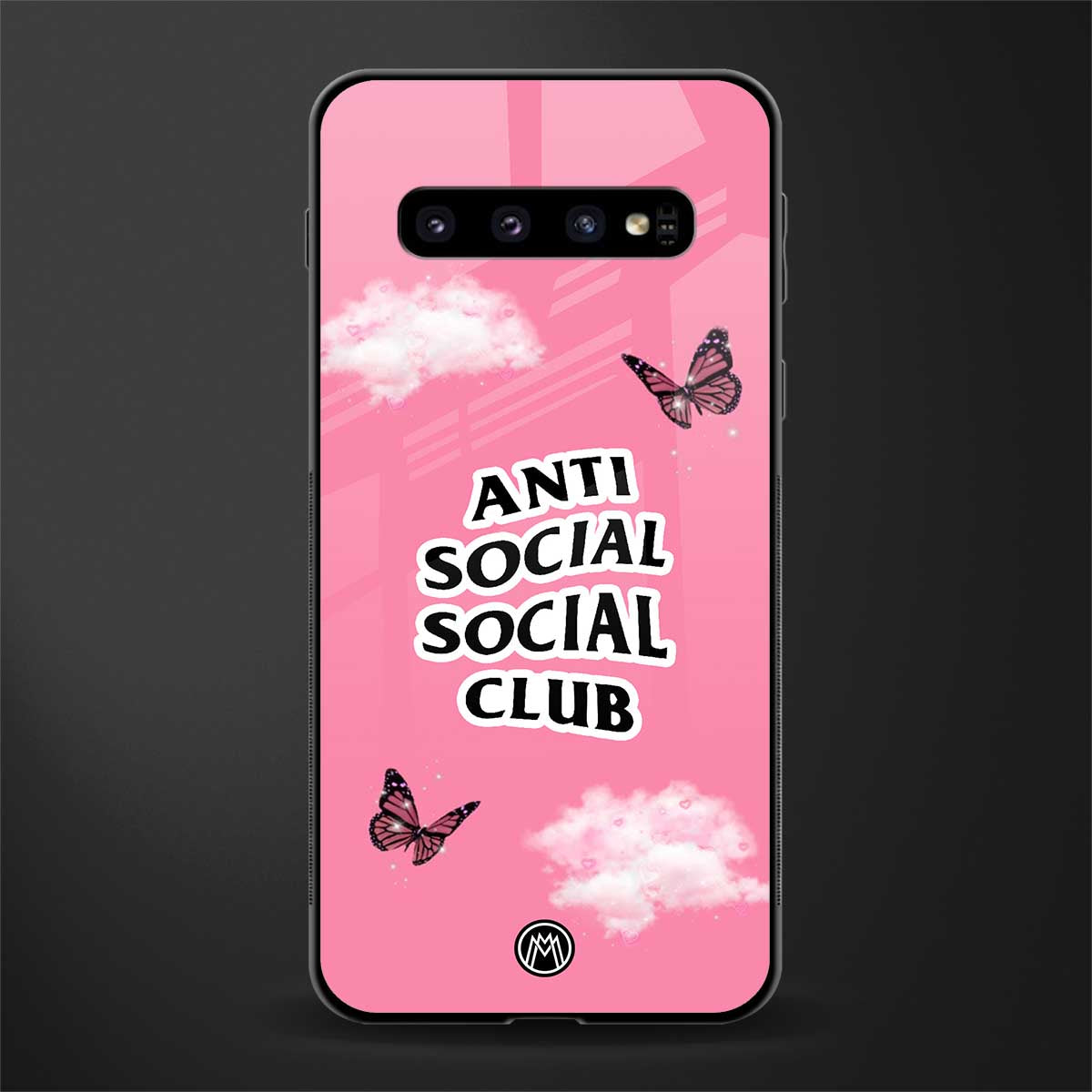 anti social social club pink edition glass case for samsung galaxy s10 plus image