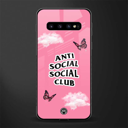 anti social social club pink edition glass case for samsung galaxy s10 plus image