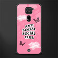 anti social social club pink edition glass case for redmi note 9 image