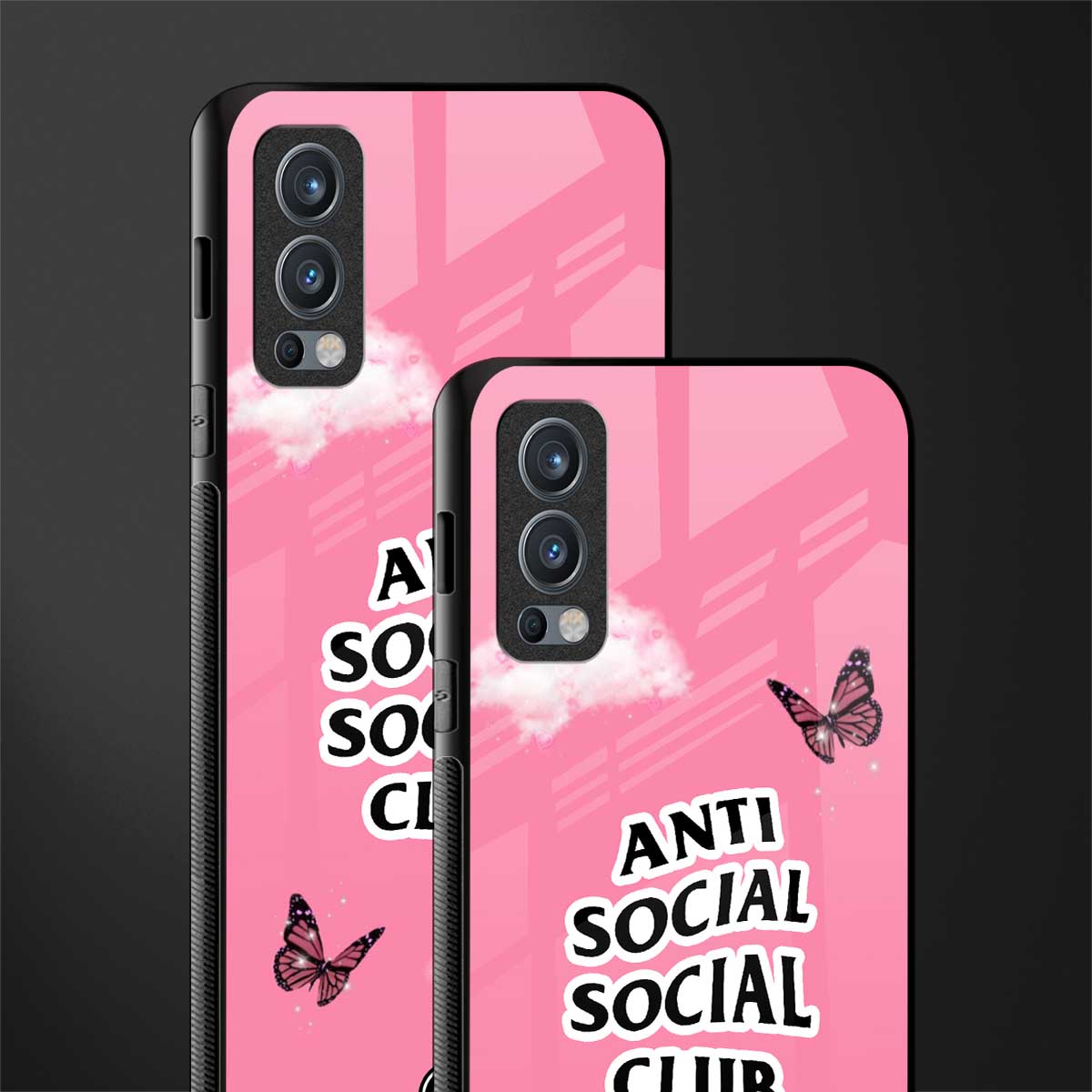 anti social social club pink edition glass case for oneplus nord 2 5g image-2
