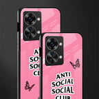 anti social social club pink edition glass case for phone case | glass case for oneplus nord 2t 5g