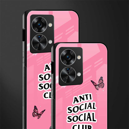 anti social social club pink edition glass case for phone case | glass case for oneplus nord 2t 5g