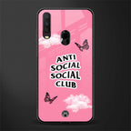 anti social social club pink edition glass case for vivo y12 image