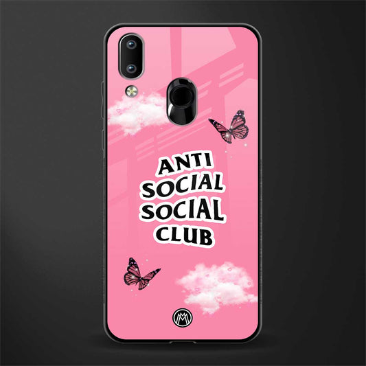 anti social social club pink edition glass case for vivo y91 image