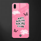 anti social social club pink edition glass case for vivo v11 pro image