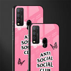 anti social social club pink edition glass case for vivo y30 image-2