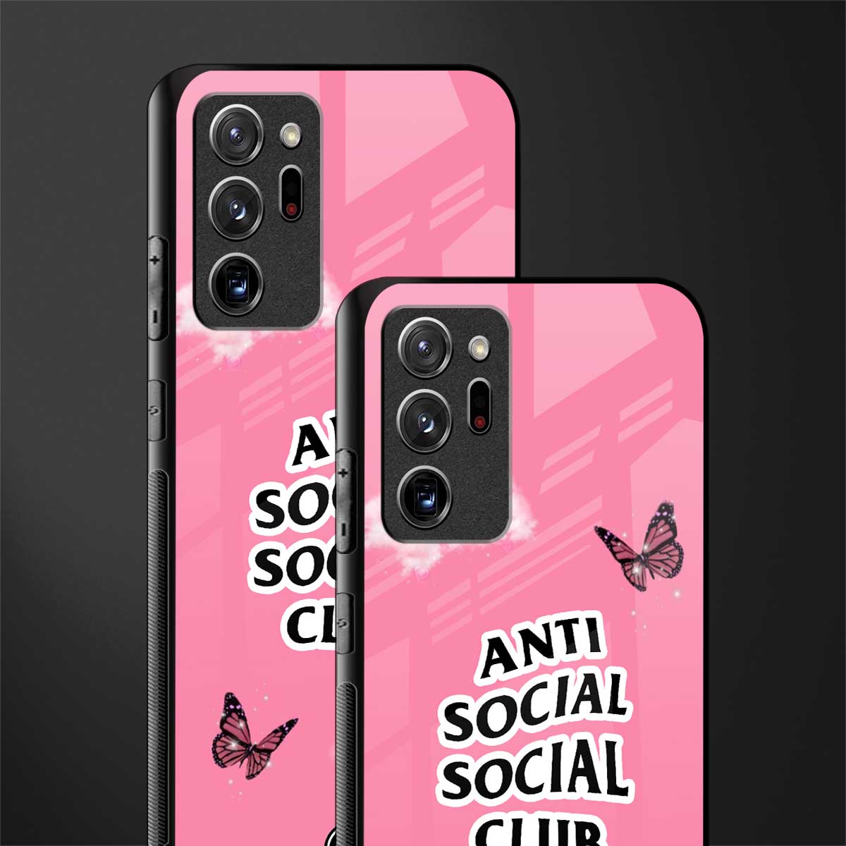 anti social social club pink edition glass case for samsung galaxy note 20 ultra 5g image-2