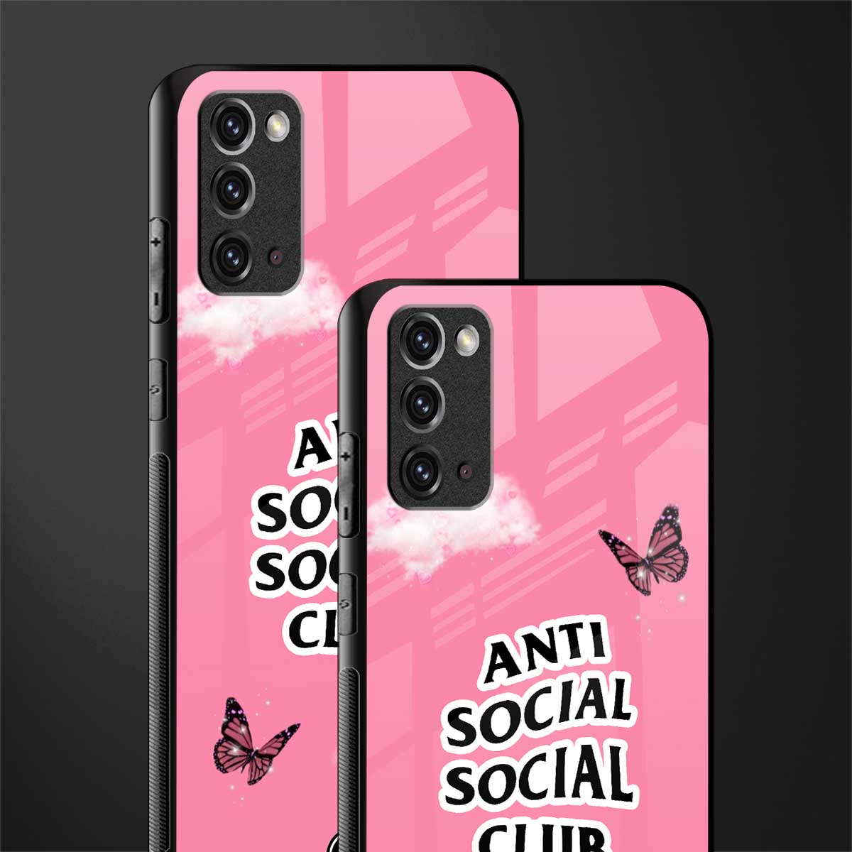anti social social club pink edition glass case for samsung note 20 image-2