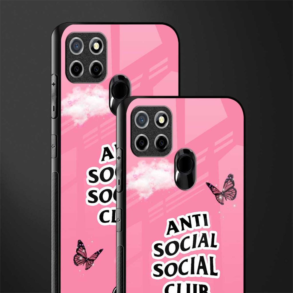 anti social social club pink edition glass case for realme narzo 30a image-2