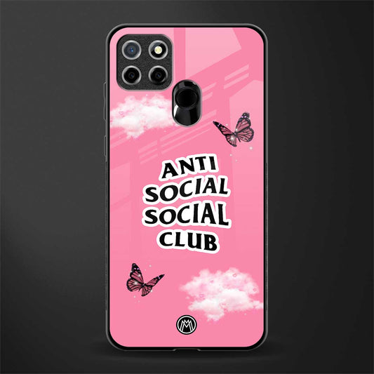 anti social social club pink edition glass case for realme c12 image