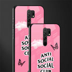 anti social social club pink edition glass case for poco m2 image-2